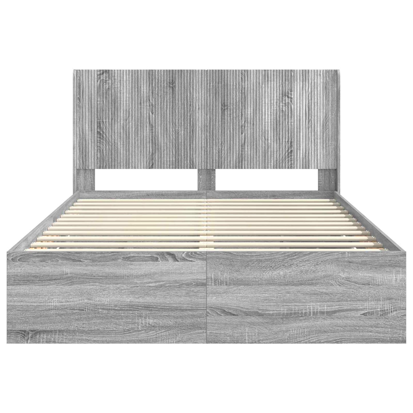 vidaXL Bed Frame with Storage and Headboard Grey Sonoma 150 x 200 cm