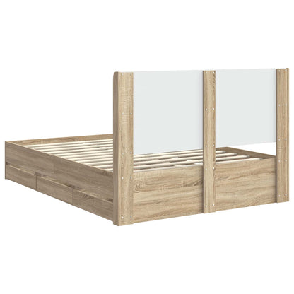 vidaXL Bed Frame with Storage and Headboard Sonoma Oak 140 x 200 cm