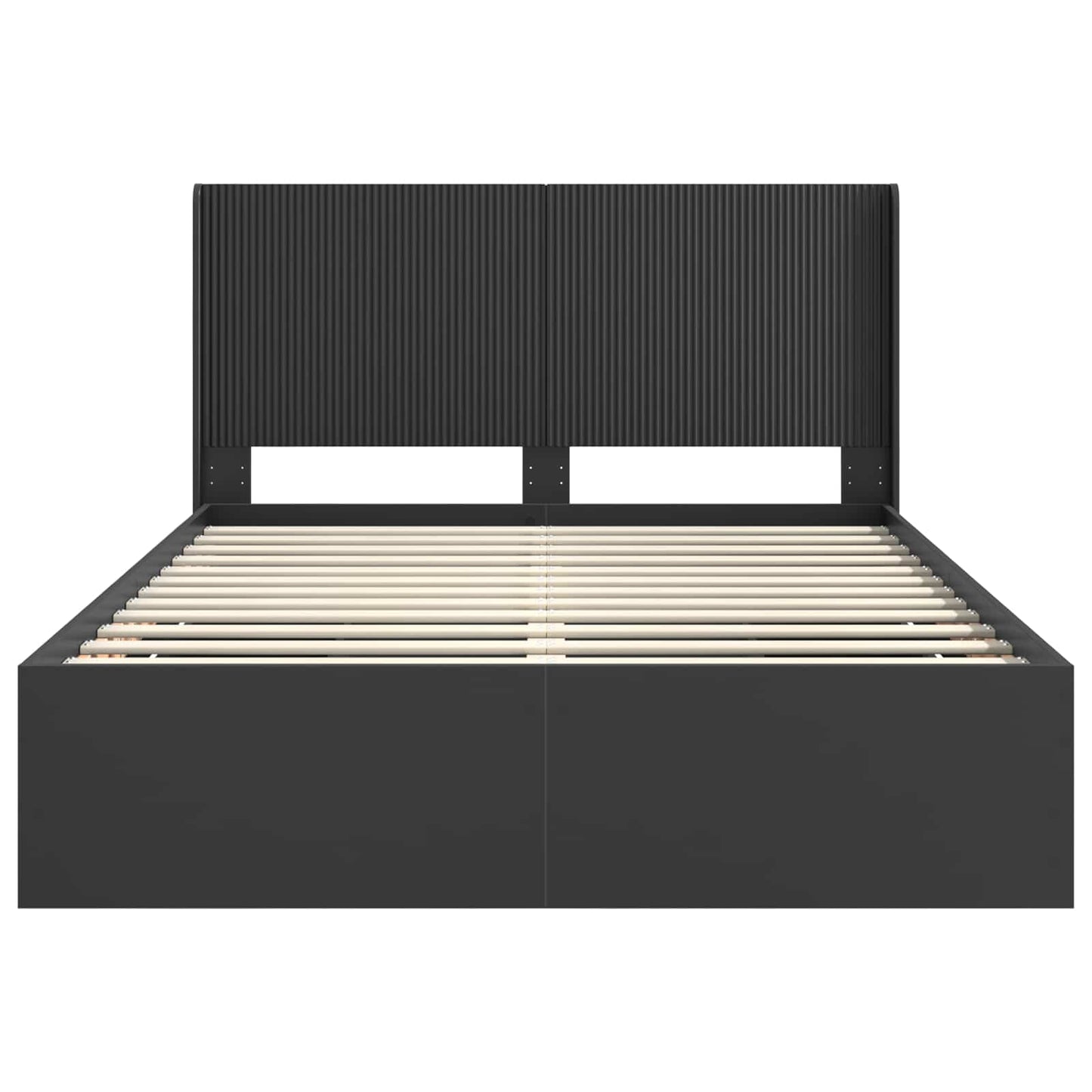 vidaXL Bed Frame with Storage and Headboard Black 140 x 190 cm
