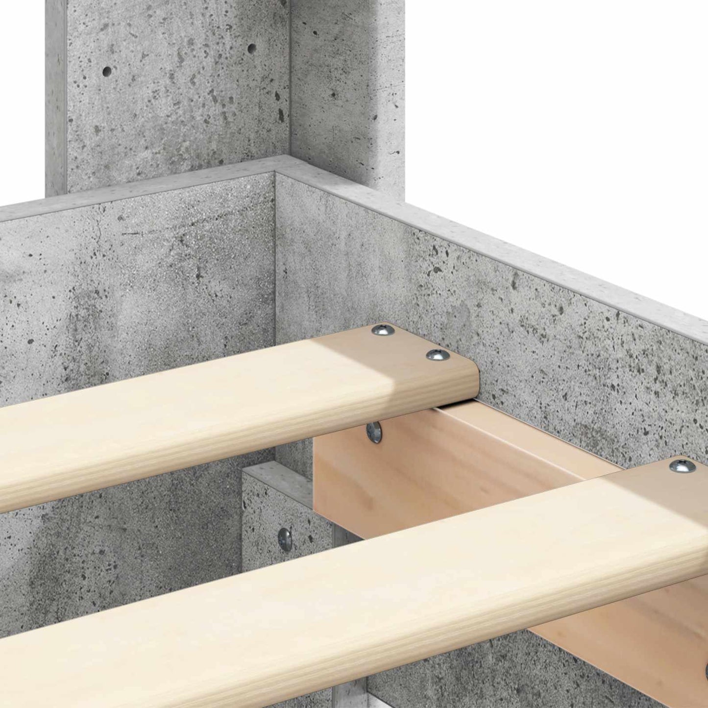 vidaXL Bed Frame with Storage and Headboard Concrete Grey 140 x 190 cm