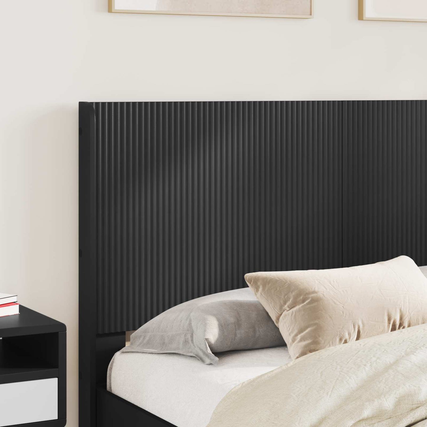 vidaXL Bed Frame with Storage and Headboard Black 120 x 190 cm