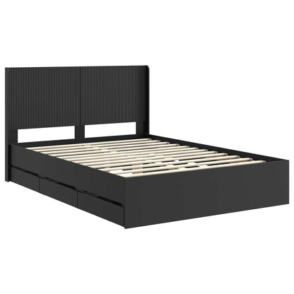 vidaXL Bed Frame with Storage and Headboard Black 120 x 190 cm