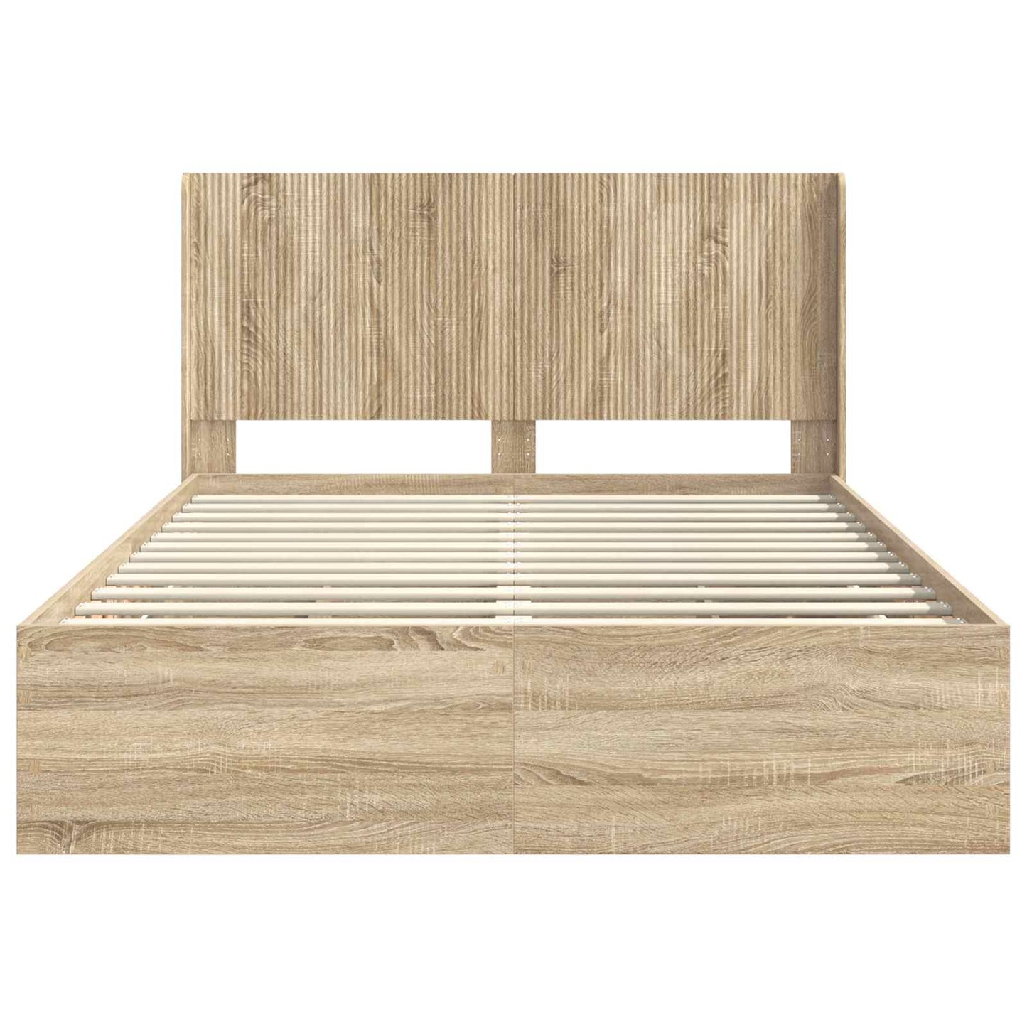 vidaXL Bed Frame with Storage and Headboard Sonoma Oak 120 x 190 cm