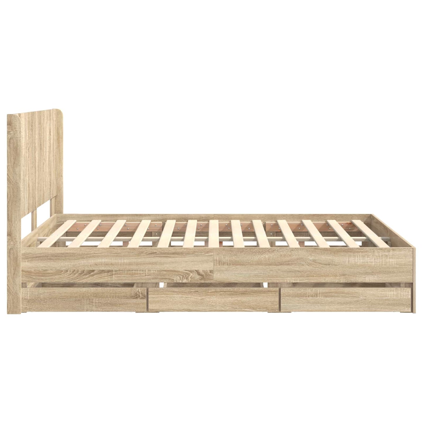 vidaXL Bed Frame with Storage and Headboard Sonoma Oak 120 x 190 cm