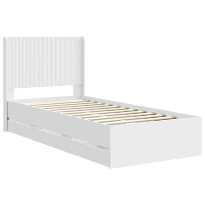 vidaXL Bed Frame with Storage and Headboard White 100 x 200 cm