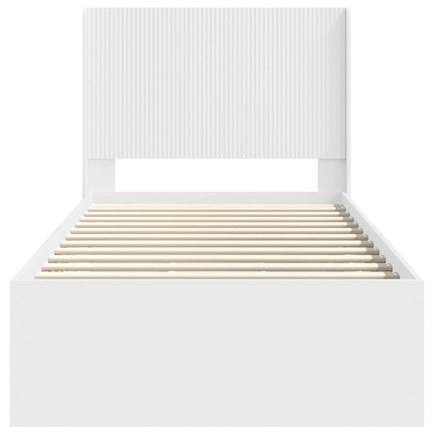 vidaXL Bed Frame with Storage and Headboard White 100 x 200 cm