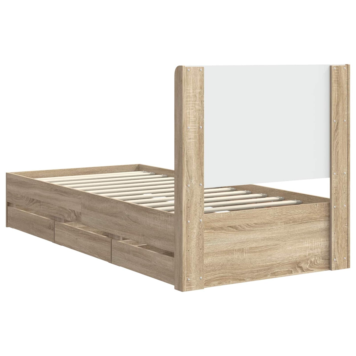 vidaXL Bed Frame with Storage and Headboard Sonoma Oak 100 x 200 cm