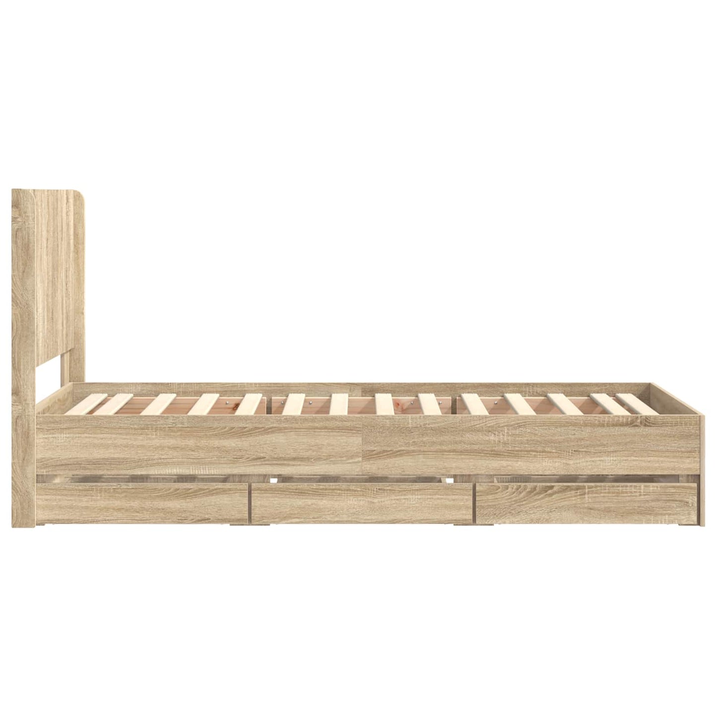 vidaXL Bed Frame with Storage and Headboard Sonoma Oak 100 x 200 cm