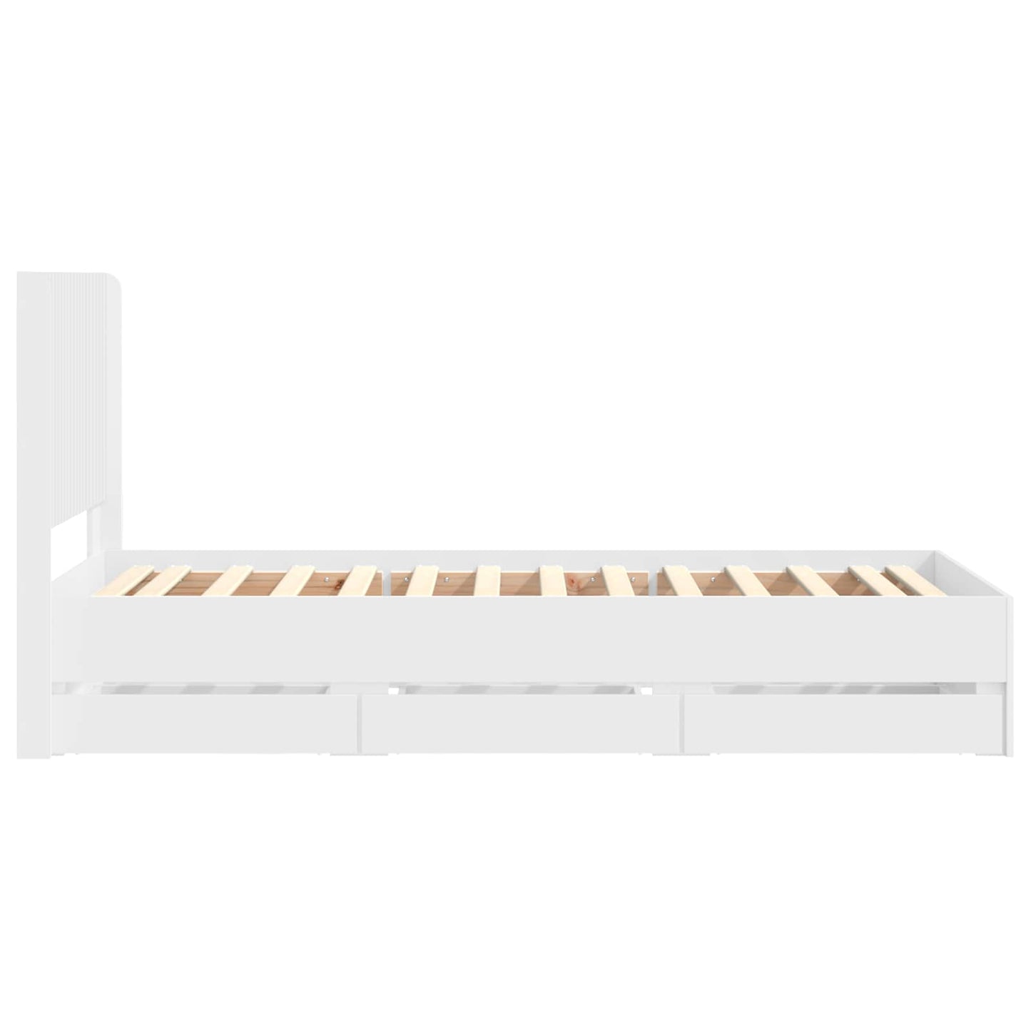 vidaXL Bed Frame with Storage and Headboard White 90 x 200 cm