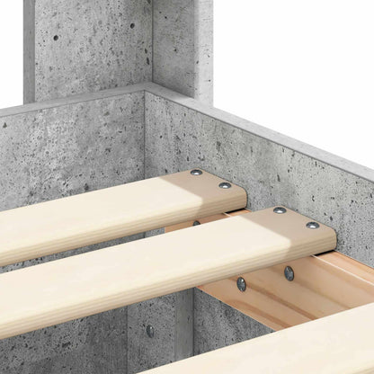vidaXL Bed Frame with Storage and Headboard Concrete Grey 90 x 200 cm