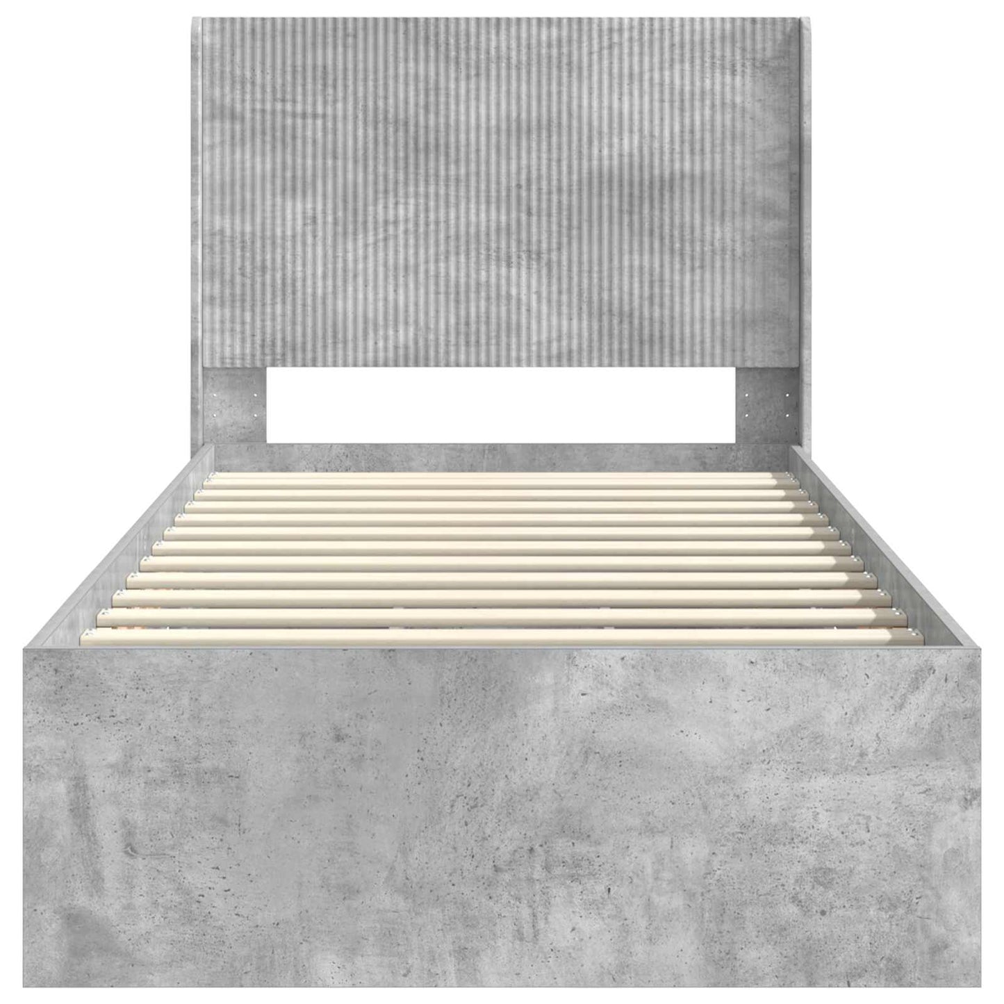 vidaXL Bed Frame with Storage and Headboard Concrete Grey 90 x 200 cm