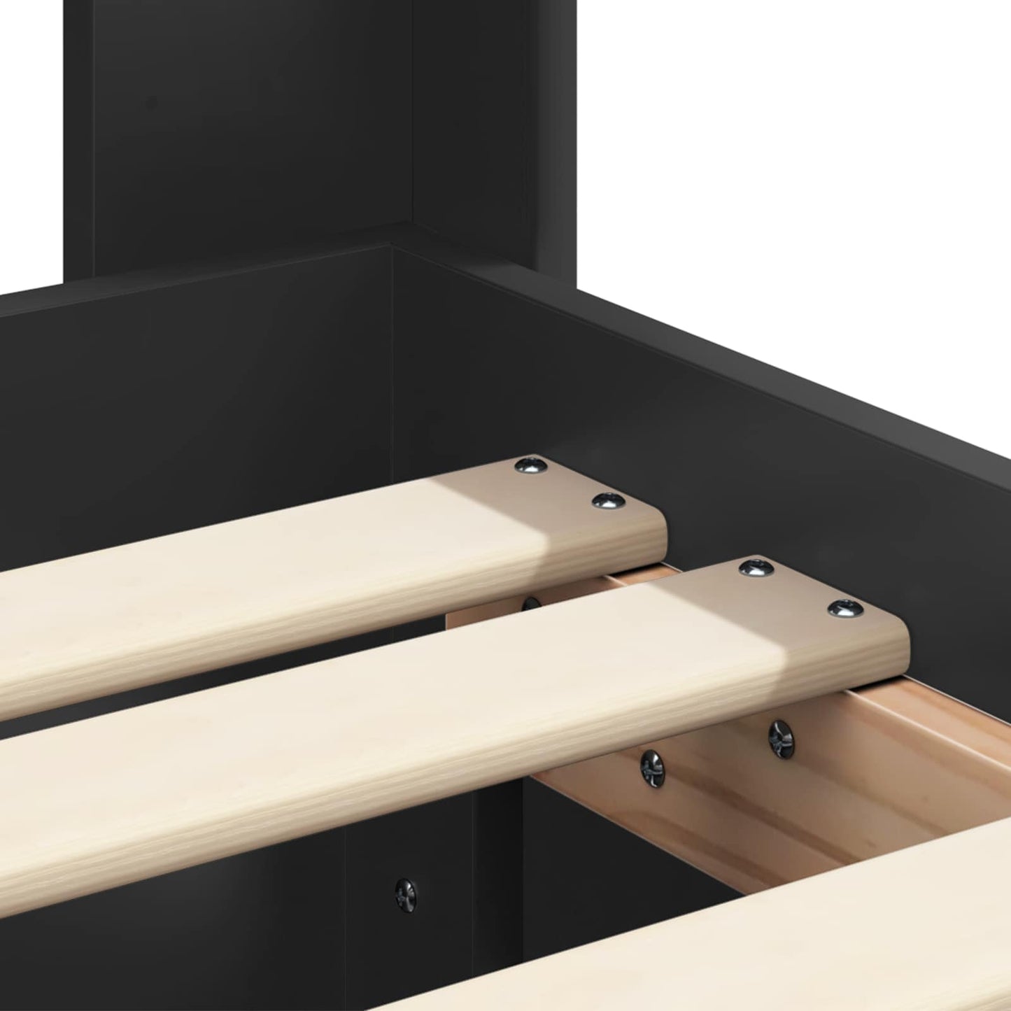 vidaXL Bed Frame with Storage and Headboard Black 90 x 190 cm