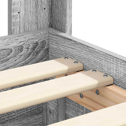 vidaXL Bed Frame with Storage and Headboard Grey Sonoma 90 x 190 cm