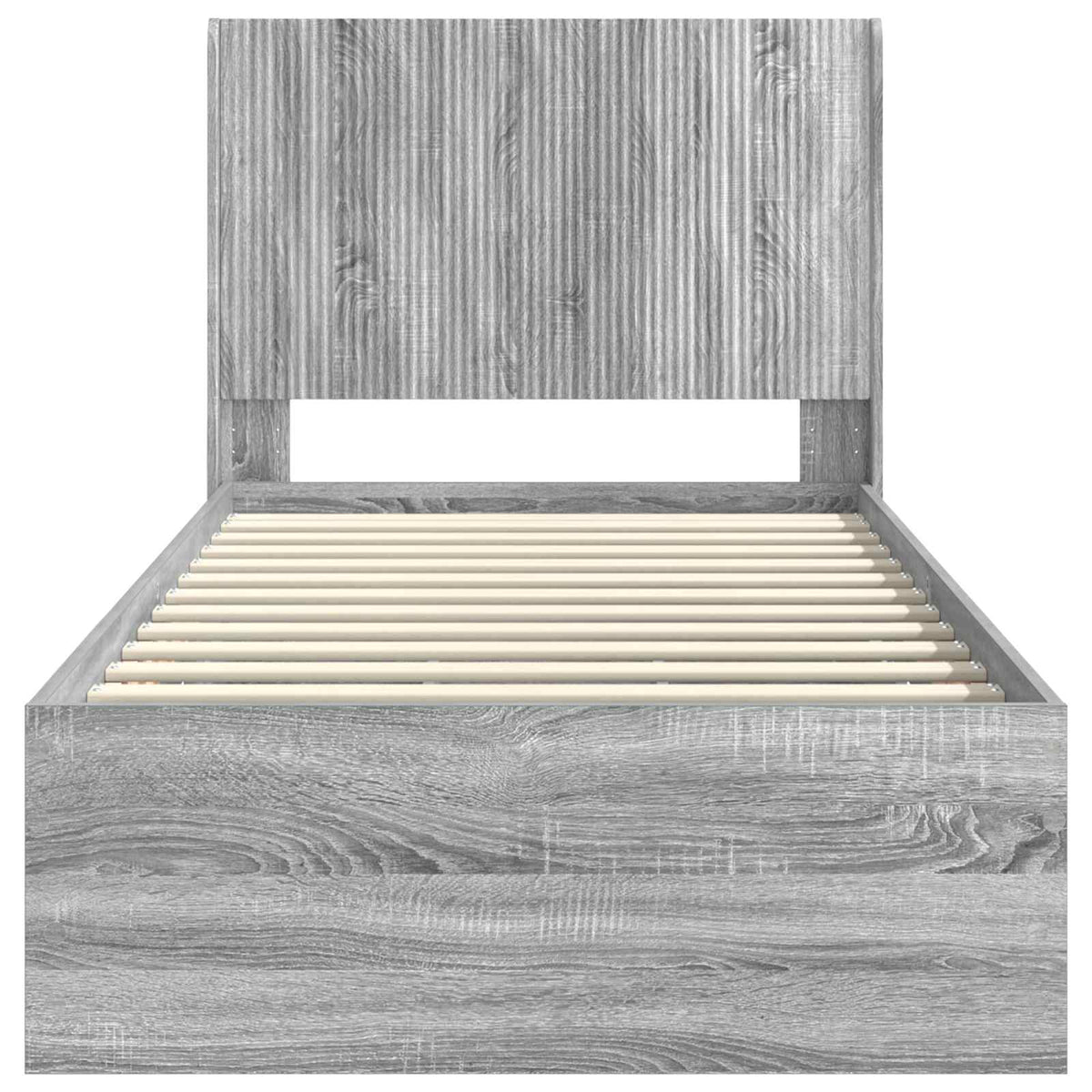 vidaXL Bed Frame with Storage and Headboard Grey Sonoma 90 x 190 cm