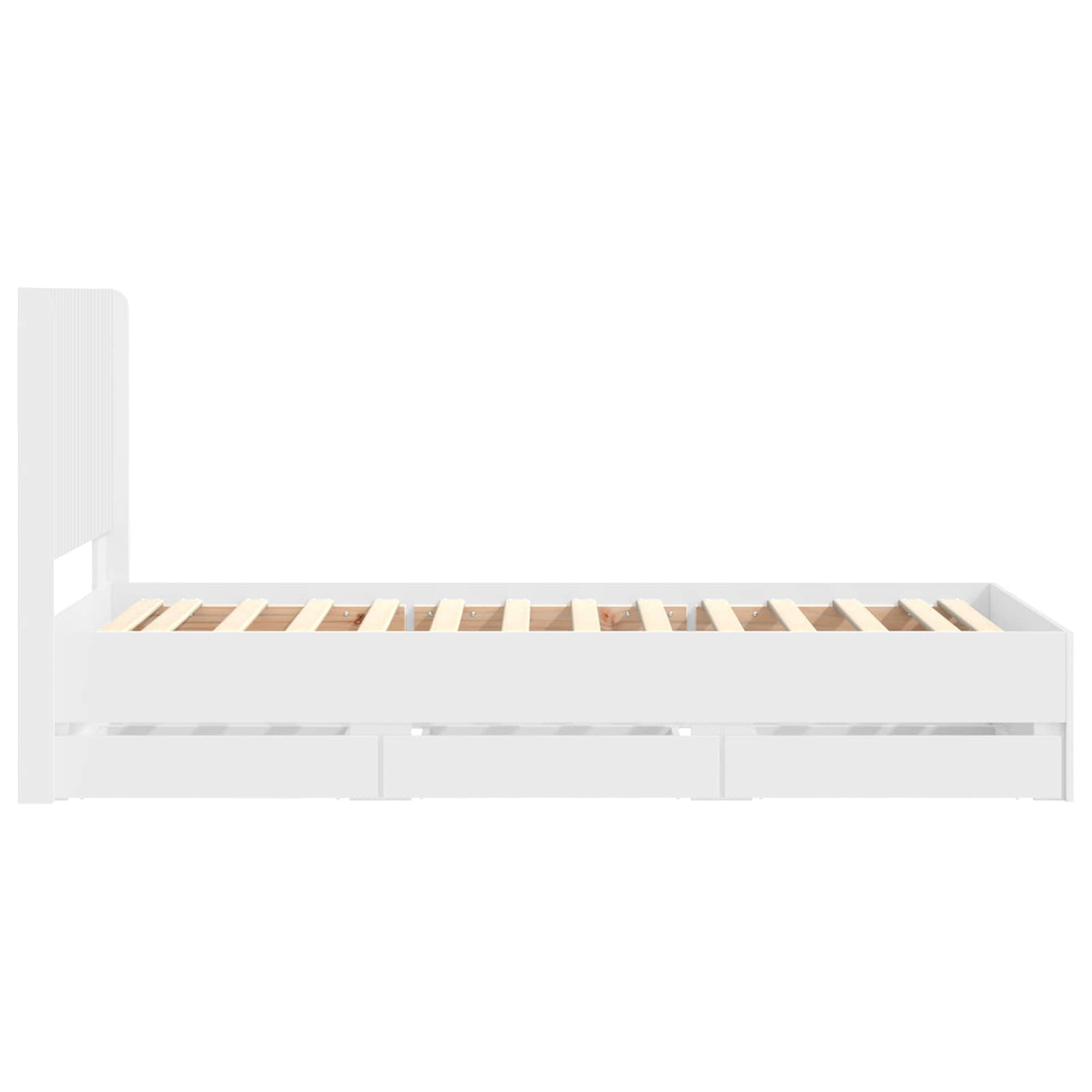vidaXL Bed Frame with Storage and Headboard White 75 x 190 cm