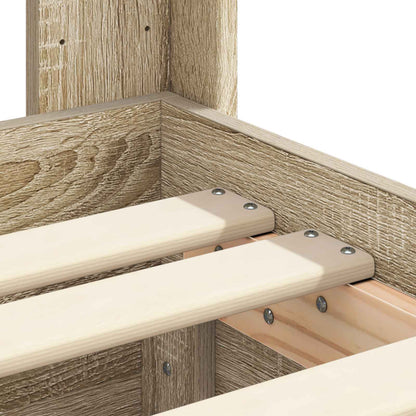 vidaXL Bed Frame with Storage and Headboard Sonoma Oak 75 x 190 cm