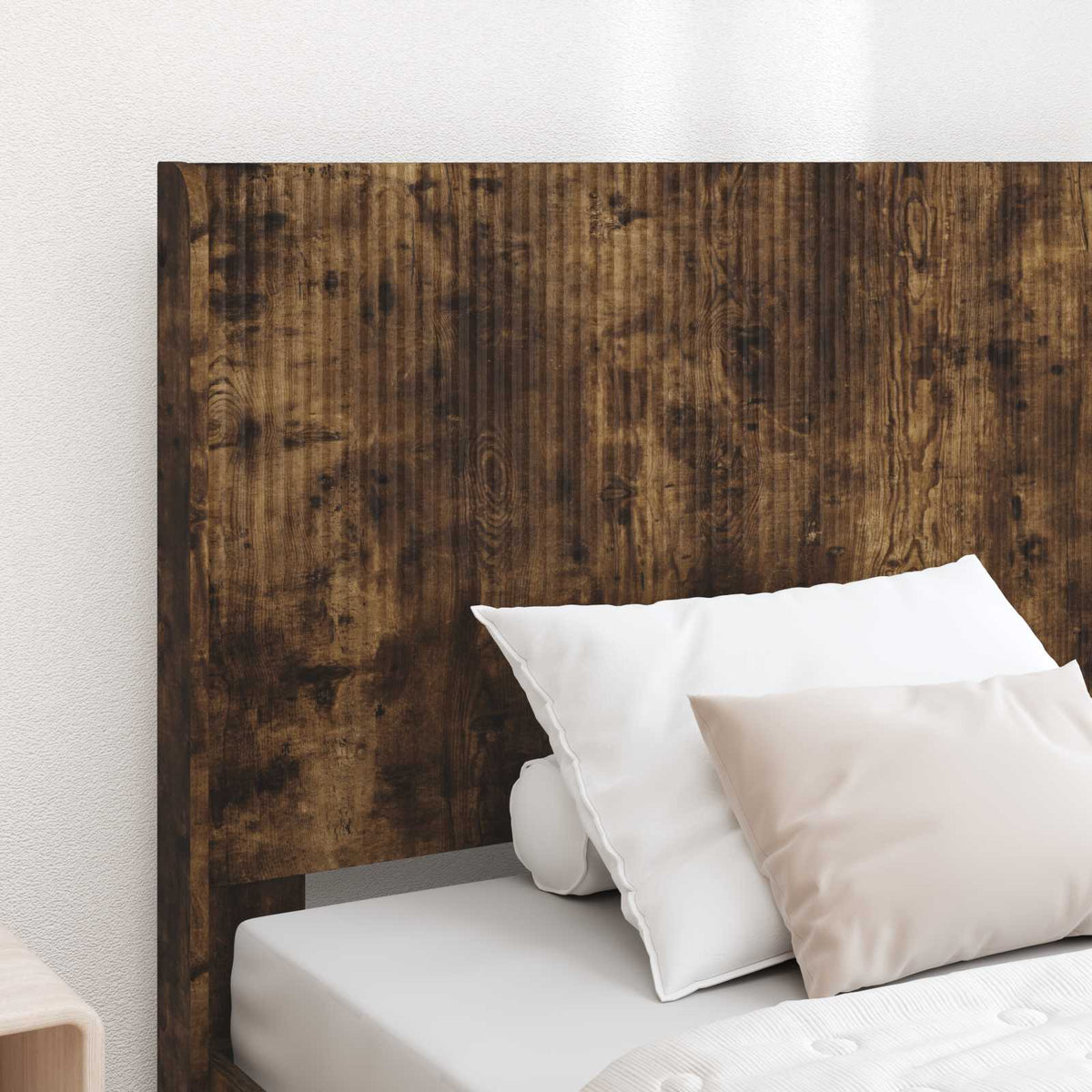 vidaXL Bed Frame with Storage and Headboard Smoked Oak 75 x 190 cm