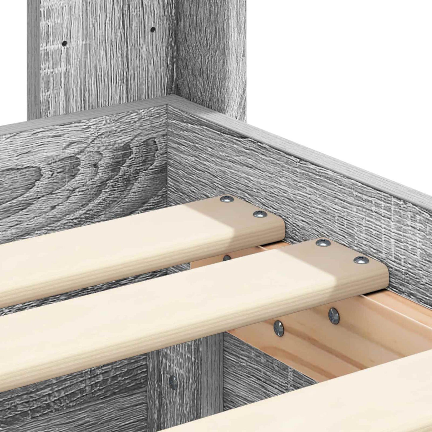 vidaXL Bed Frame with Storage and Headboard Grey Sonoma 75 x 190 cm