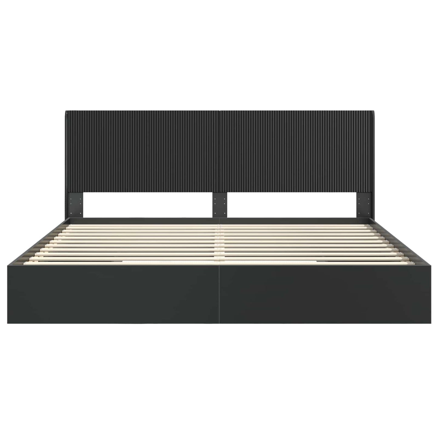 vidaXL Bed Frame with Storage and Headboard Black 200 x 200 cm