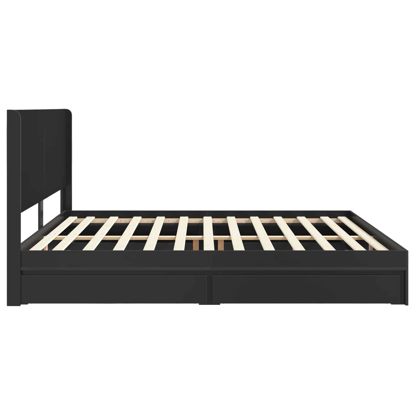 vidaXL Bed Frame with Storage and Headboard Black 200 x 200 cm