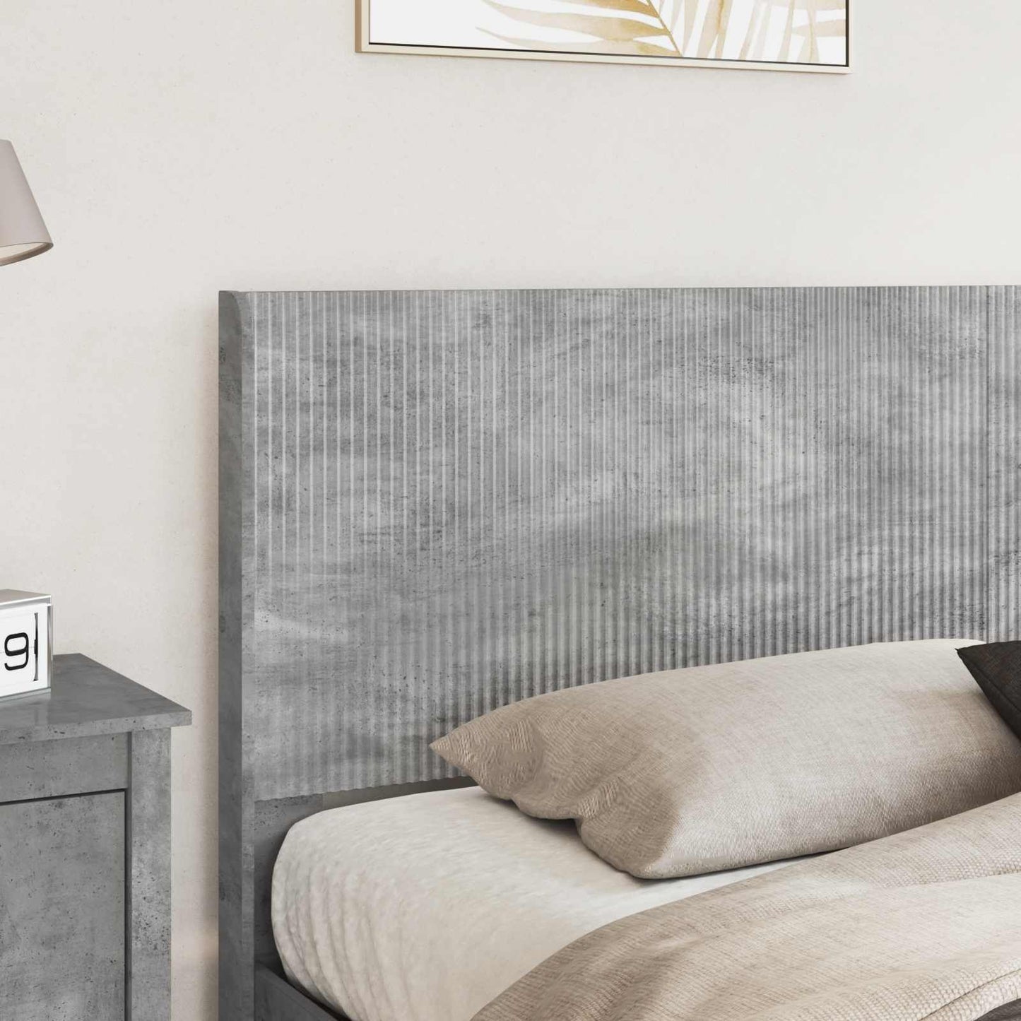 vidaXL Bed Frame with Storage and Headboard Concrete Grey 200 x 200 cm