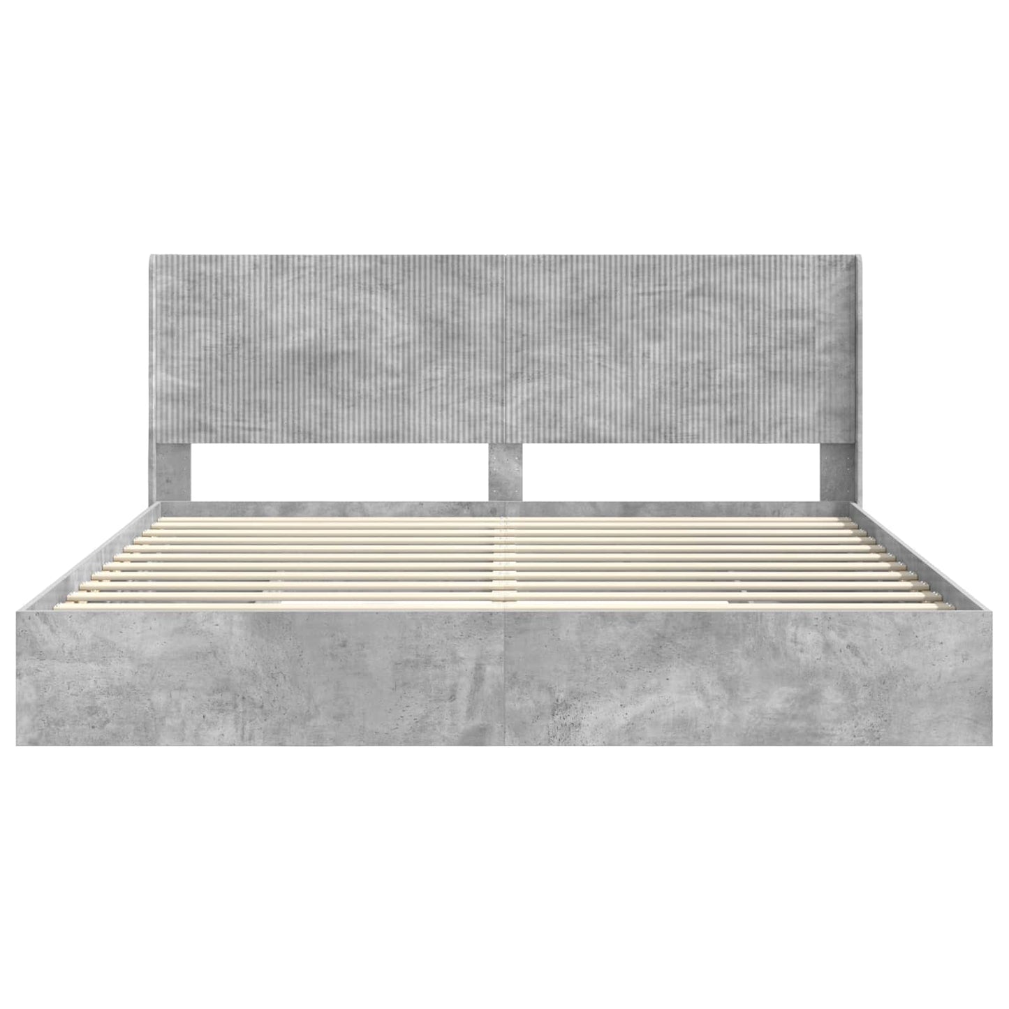 vidaXL Bed Frame with Storage and Headboard Concrete Grey 200 x 200 cm