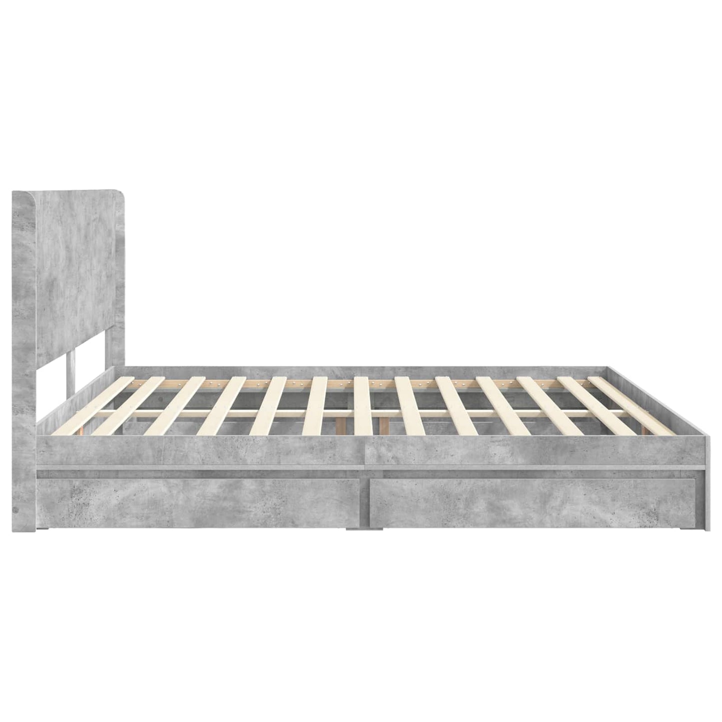 vidaXL Bed Frame with Storage and Headboard Concrete Grey 200 x 200 cm