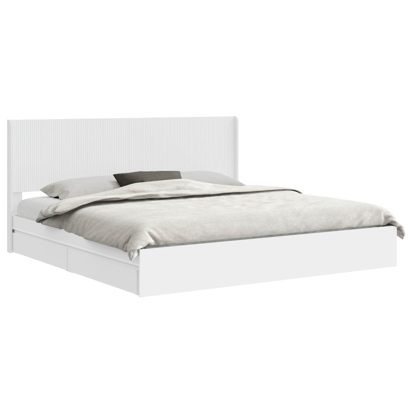vidaXL Bed Frame with Storage and Headboard White 180 x 200 cm
