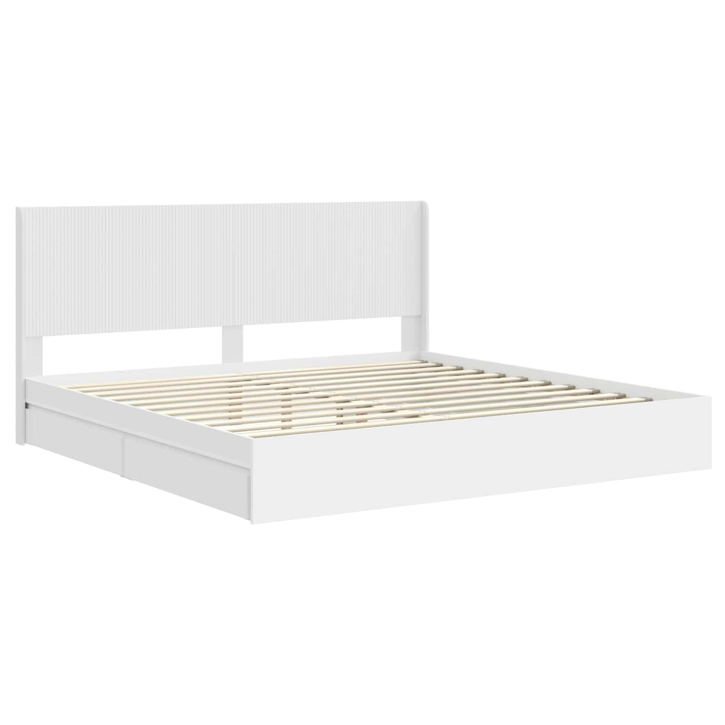 vidaXL Bed Frame with Storage and Headboard White 180 x 200 cm