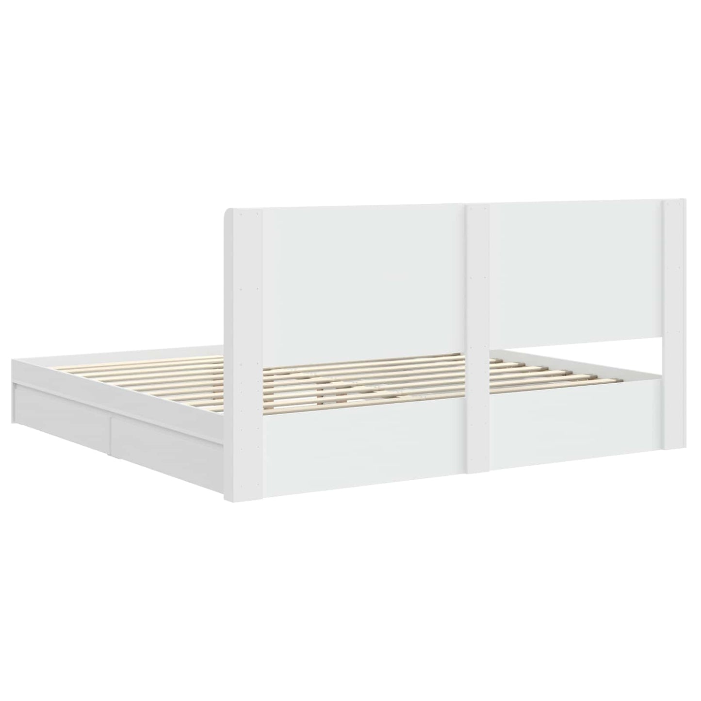 vidaXL Bed Frame with Storage and Headboard White 180 x 200 cm