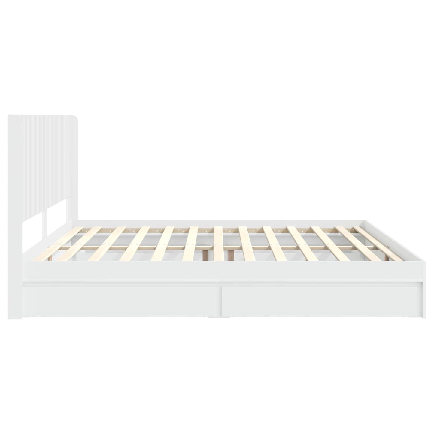 vidaXL Bed Frame with Storage and Headboard White 180 x 200 cm