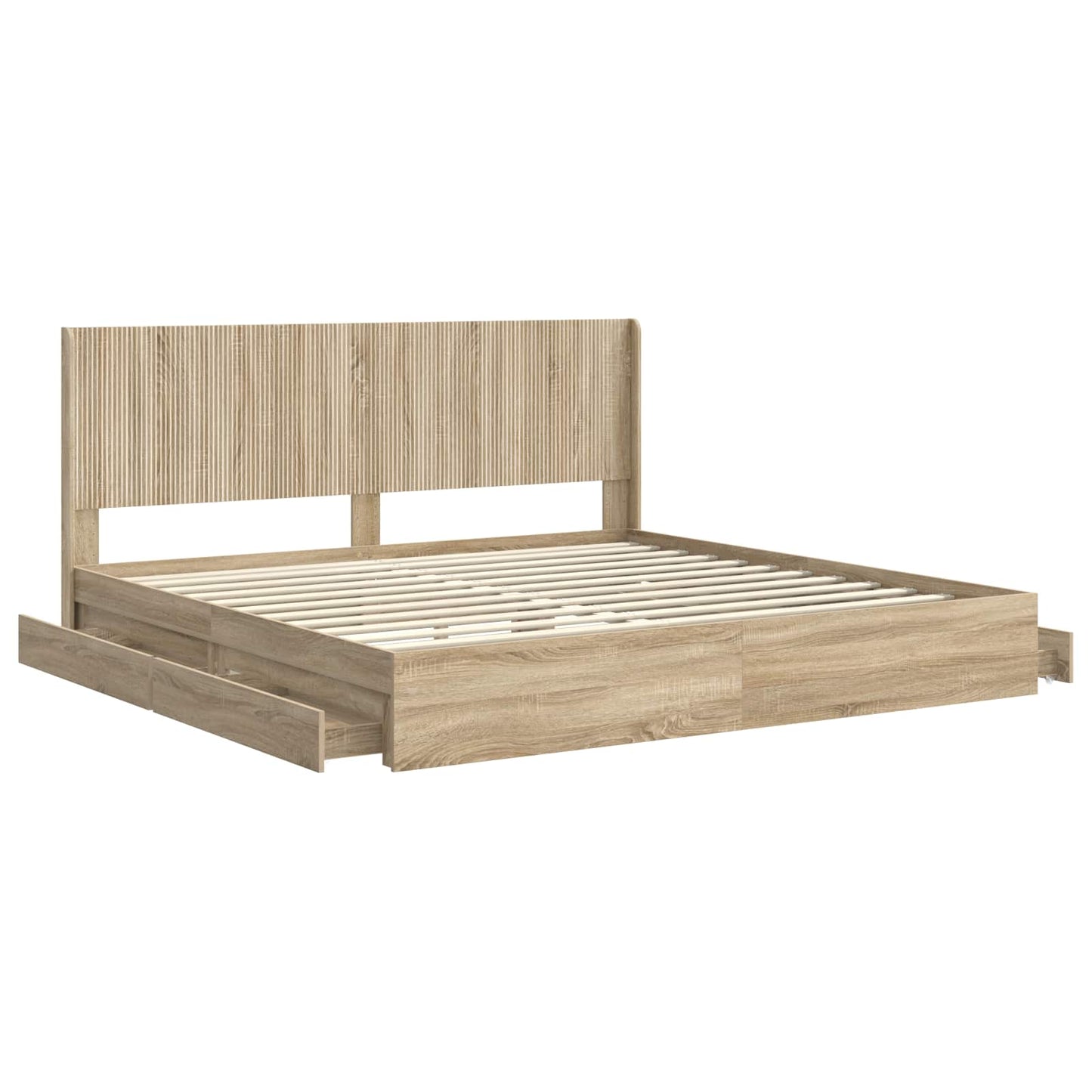 vidaXL Bed Frame with Storage and Headboard Sonoma Oak 180 x 200 cm
