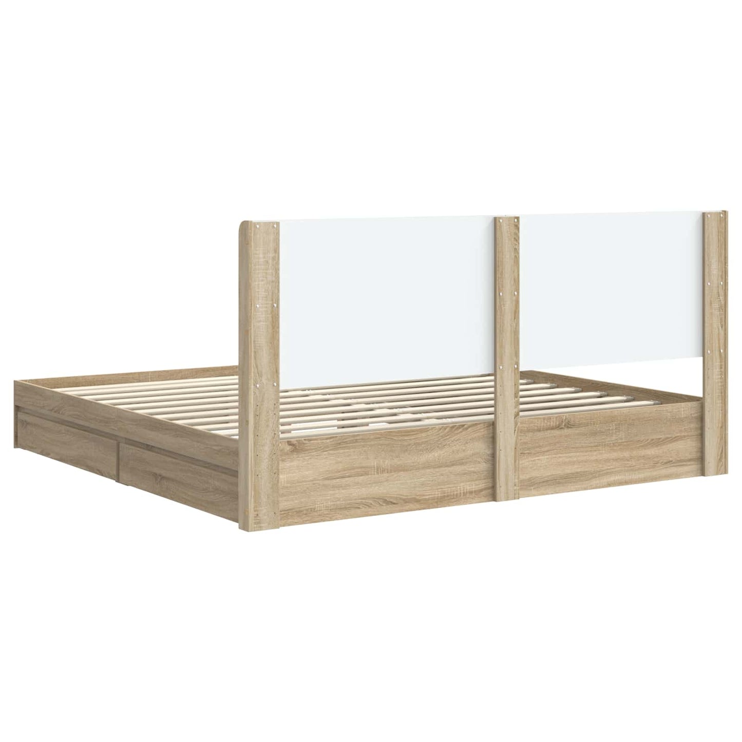 vidaXL Bed Frame with Storage and Headboard Sonoma Oak 180 x 200 cm