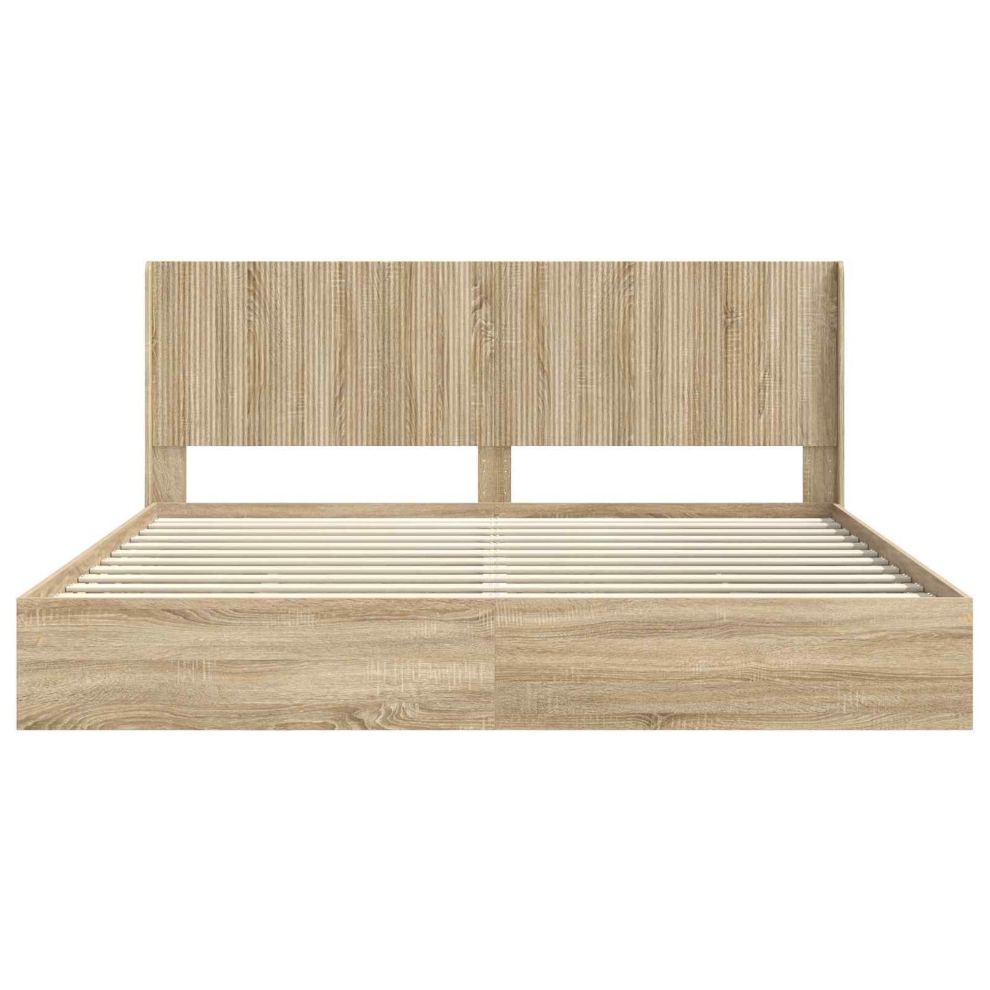 vidaXL Bed Frame with Storage and Headboard Sonoma Oak 180 x 200 cm