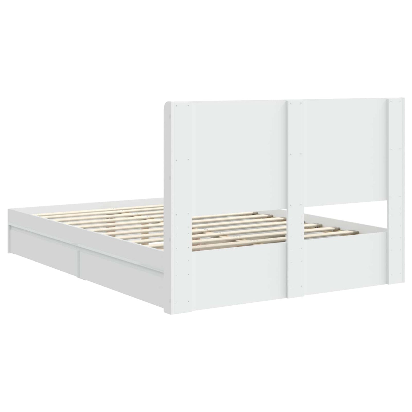 vidaXL Bed Frame with Storage and Headboard White 160 x 200 cm