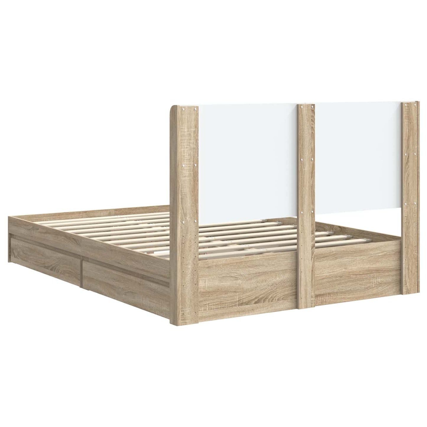 vidaXL Bed Frame with Storage and Headboard Sonoma Oak 160 x 200 cm