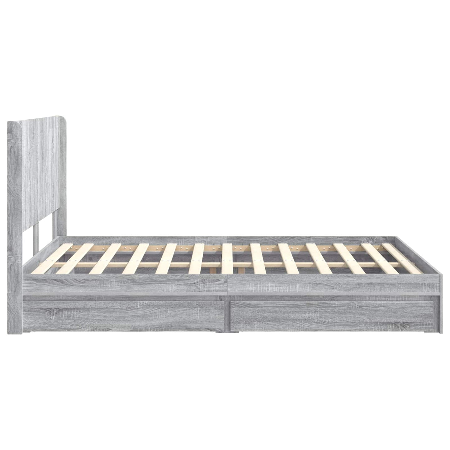 vidaXL Bed Frame with Storage and Headboard Grey Sonoma 160 x 200 cm