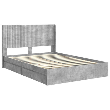 vidaXL Bed Frame with Storage and Headboard Concrete Grey 150 x 200 cm