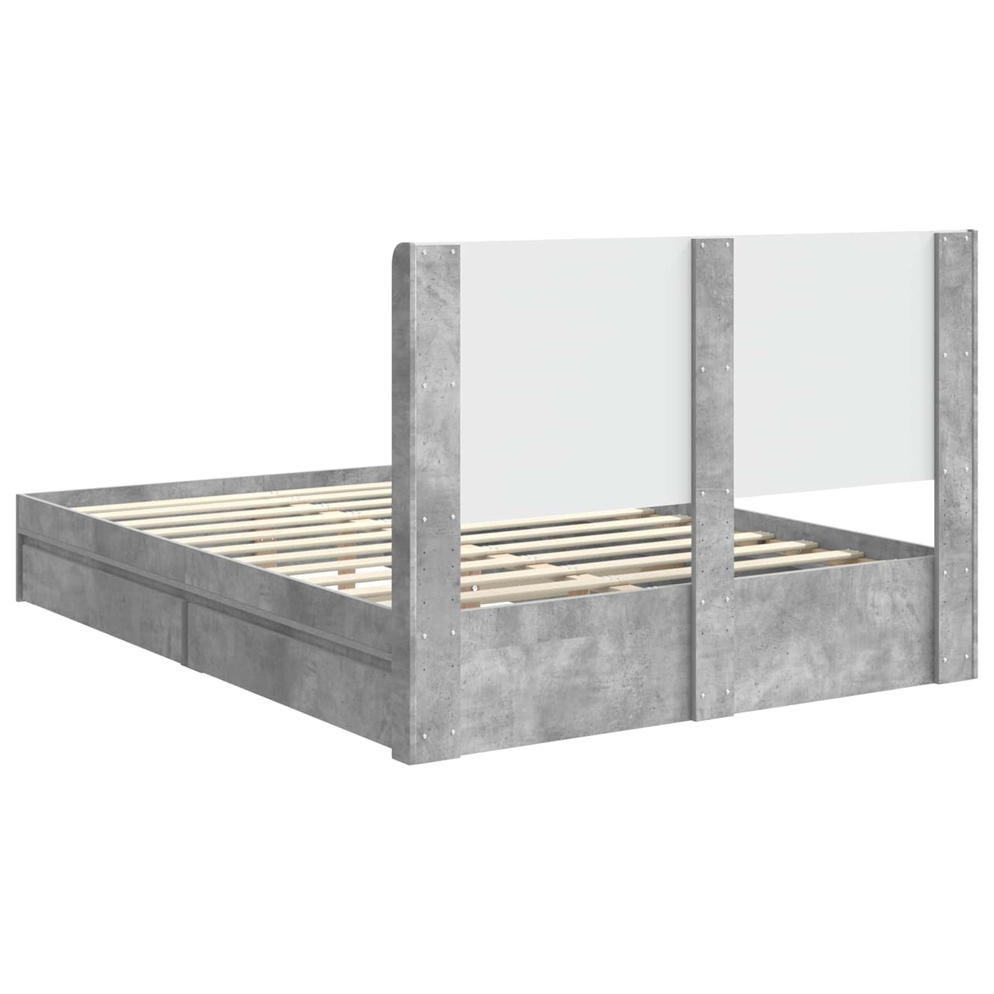 vidaXL Bed Frame with Storage and Headboard Concrete Grey 150 x 200 cm