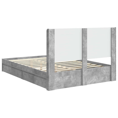 vidaXL Bed Frame with Storage and Headboard Concrete Grey 150 x 200 cm