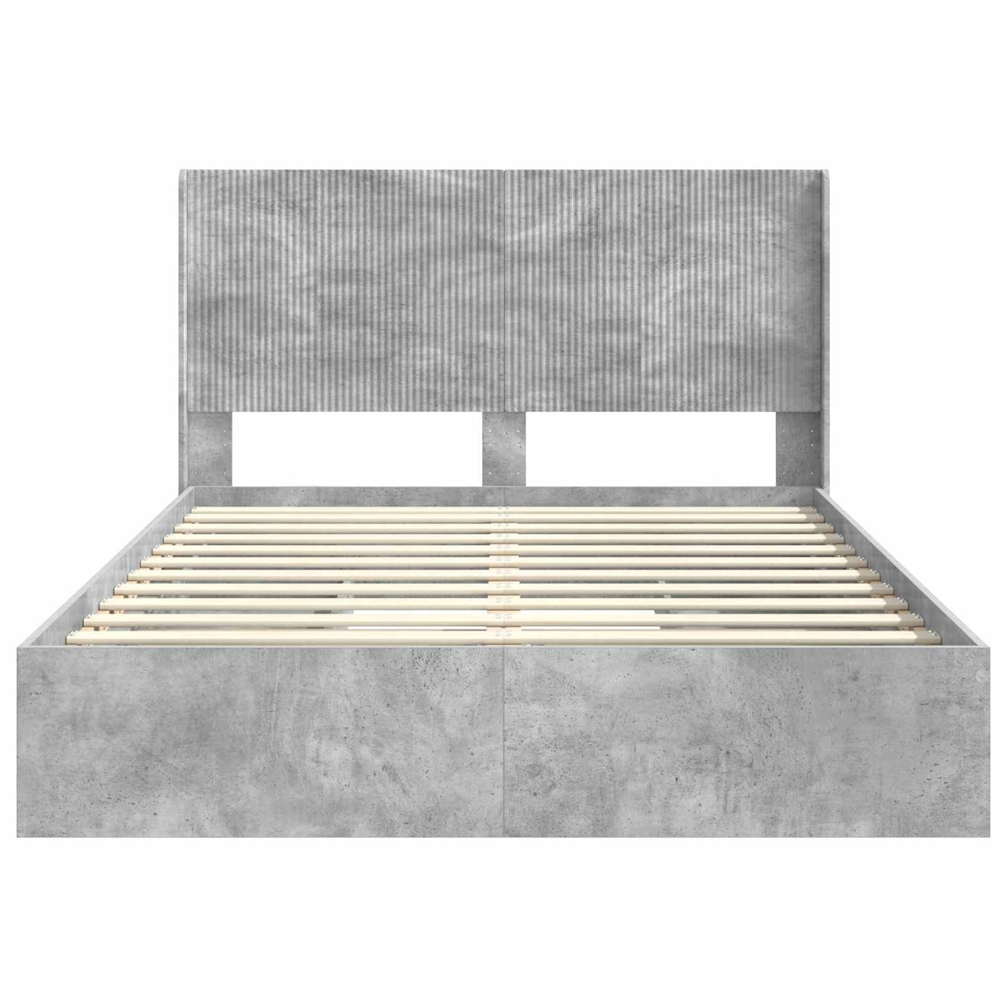 vidaXL Bed Frame with Storage and Headboard Concrete Grey 150 x 200 cm