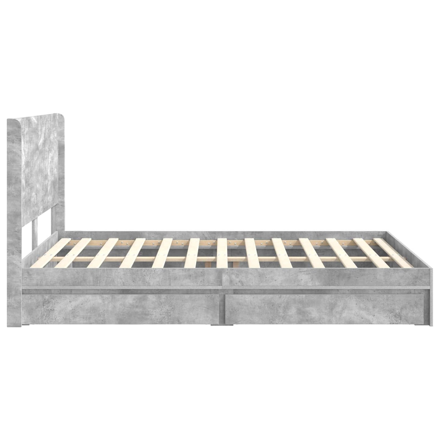 vidaXL Bed Frame with Storage and Headboard Concrete Grey 150 x 200 cm