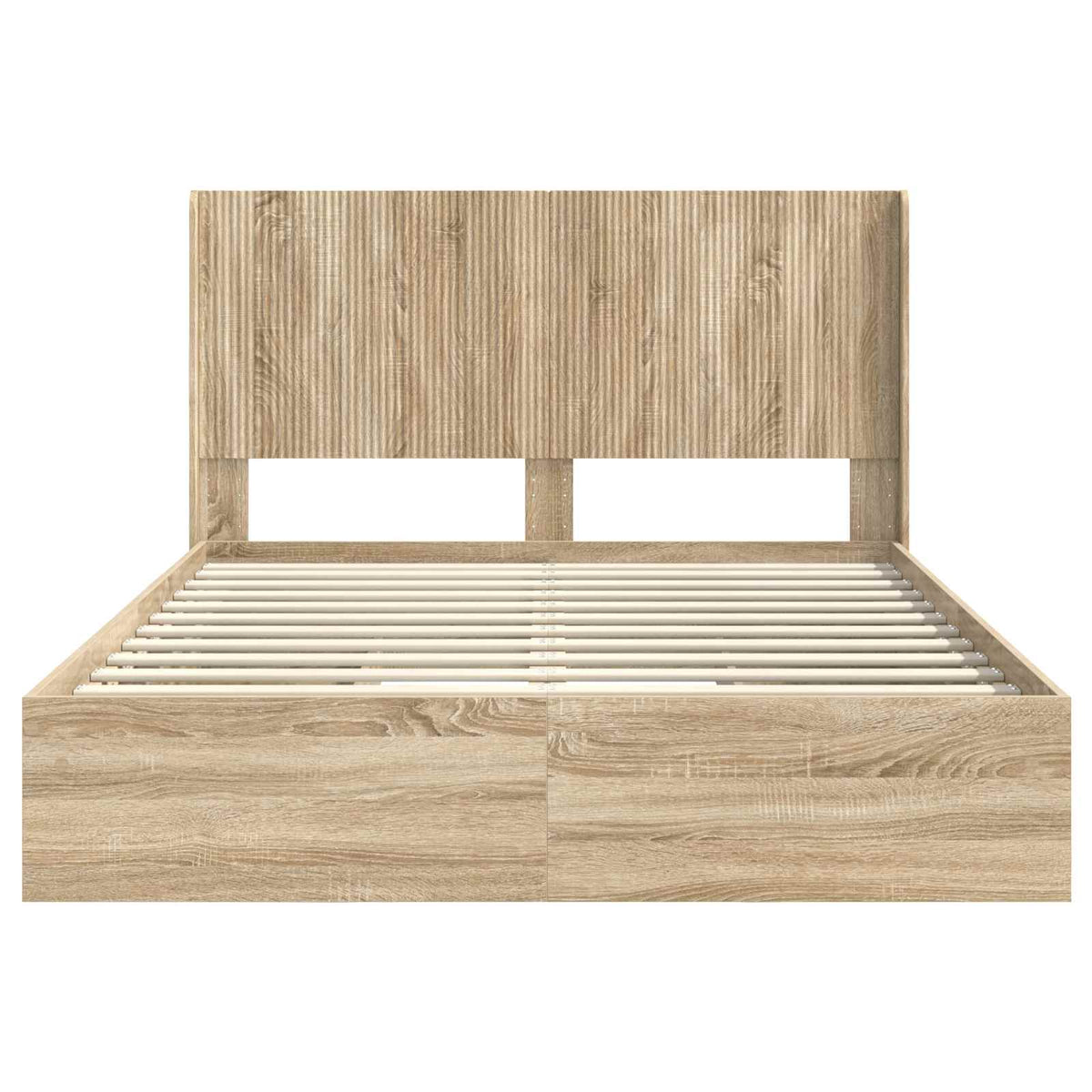 vidaXL Bed Frame with Storage and Headboard 2 pcs Engineered Wood