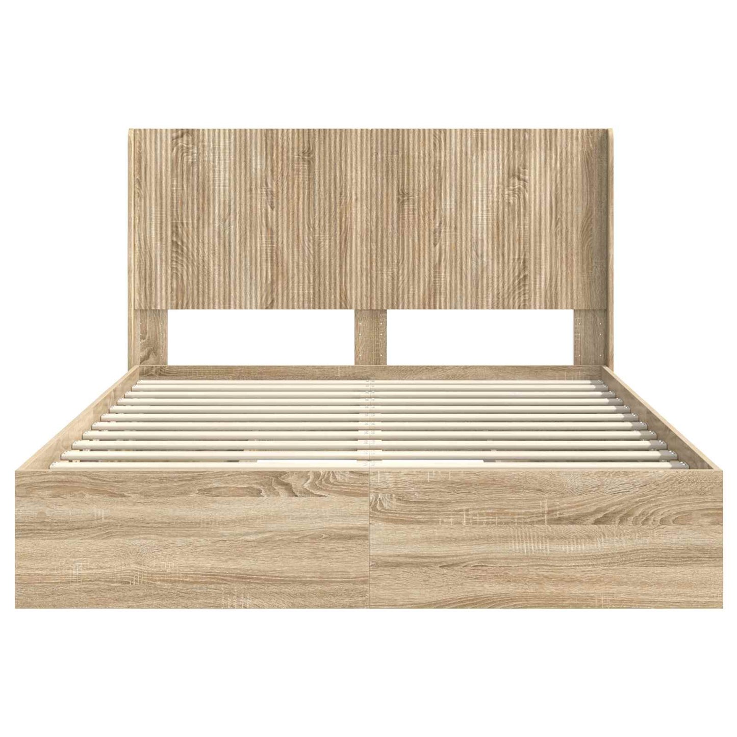 vidaXL Bed Frame with Storage and Headboard Sonoma Oak 120 x 200 cm
