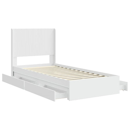 vidaXL Bed Frame with Storage and Headboard White 90 x 200 cm