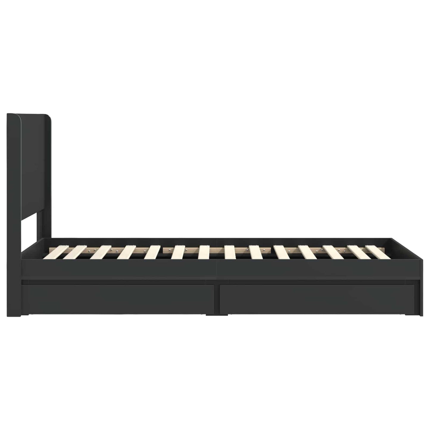 vidaXL Bed Frame with Storage and Headboard Black 90 x 190 cm