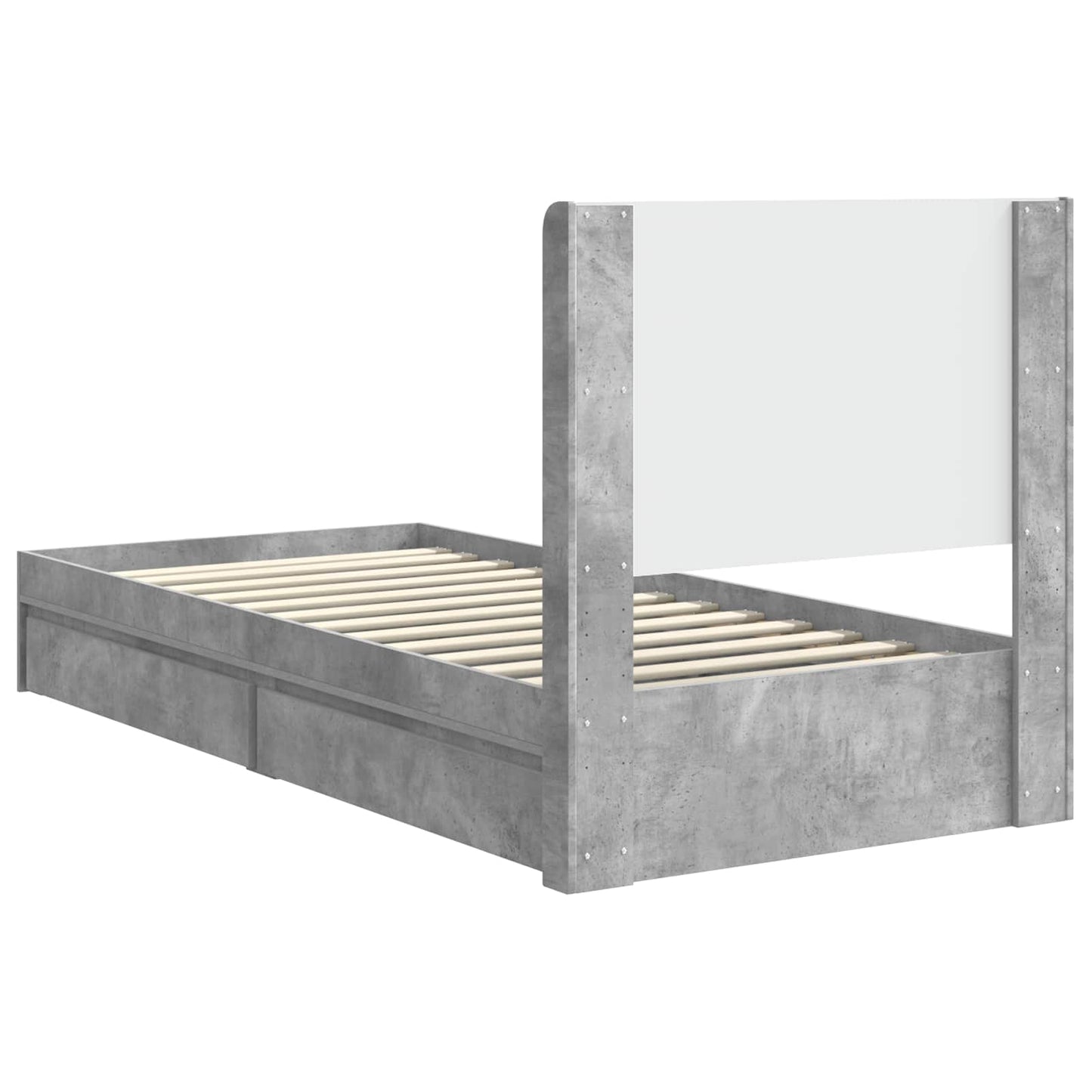 vidaXL Bed Frame with Storage and Headboard Concrete Grey 90 x 190 cm