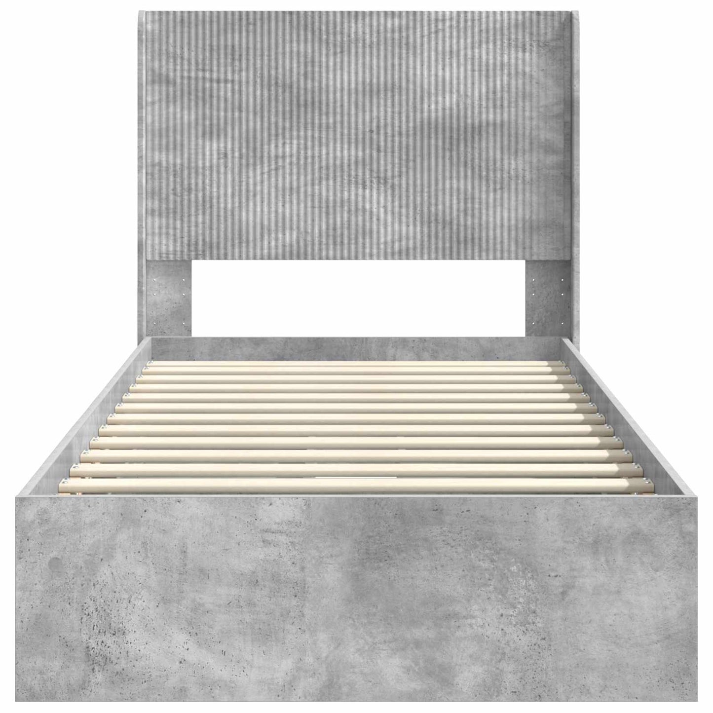 vidaXL Bed Frame with Storage and Headboard Concrete Grey 90 x 190 cm