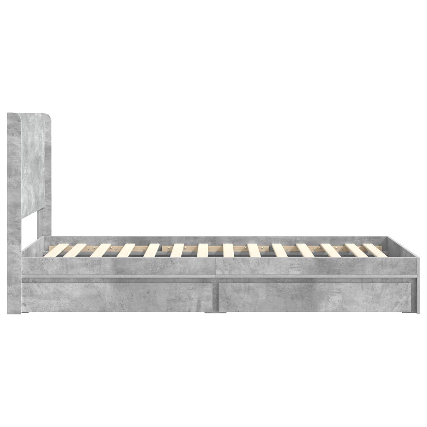 vidaXL Bed Frame with Storage and Headboard Concrete Grey 90 x 190 cm