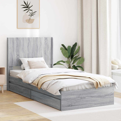 vidaXL Bed Frame with Storage and Headboard 2 pcs Engineered Wood